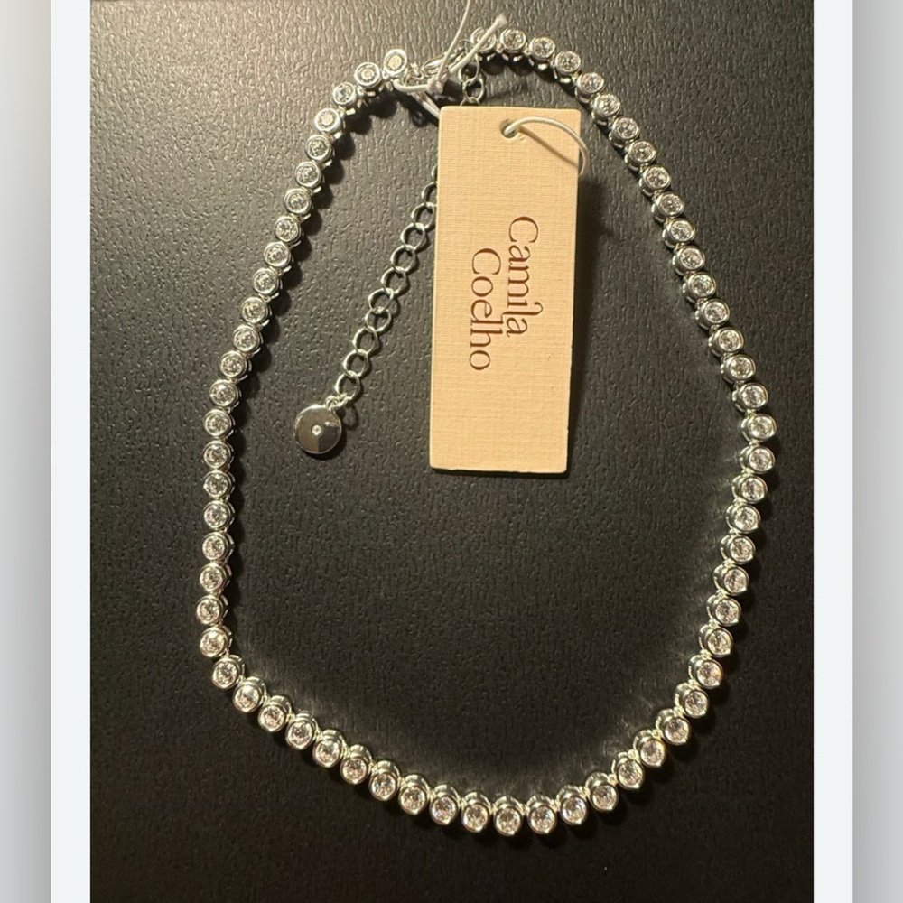 NWT ⚜️💎⚜️ Camila Coelho Gorgeous Teardrop Cubic Zirconia Chocker Necklace - Picture 6 of 8